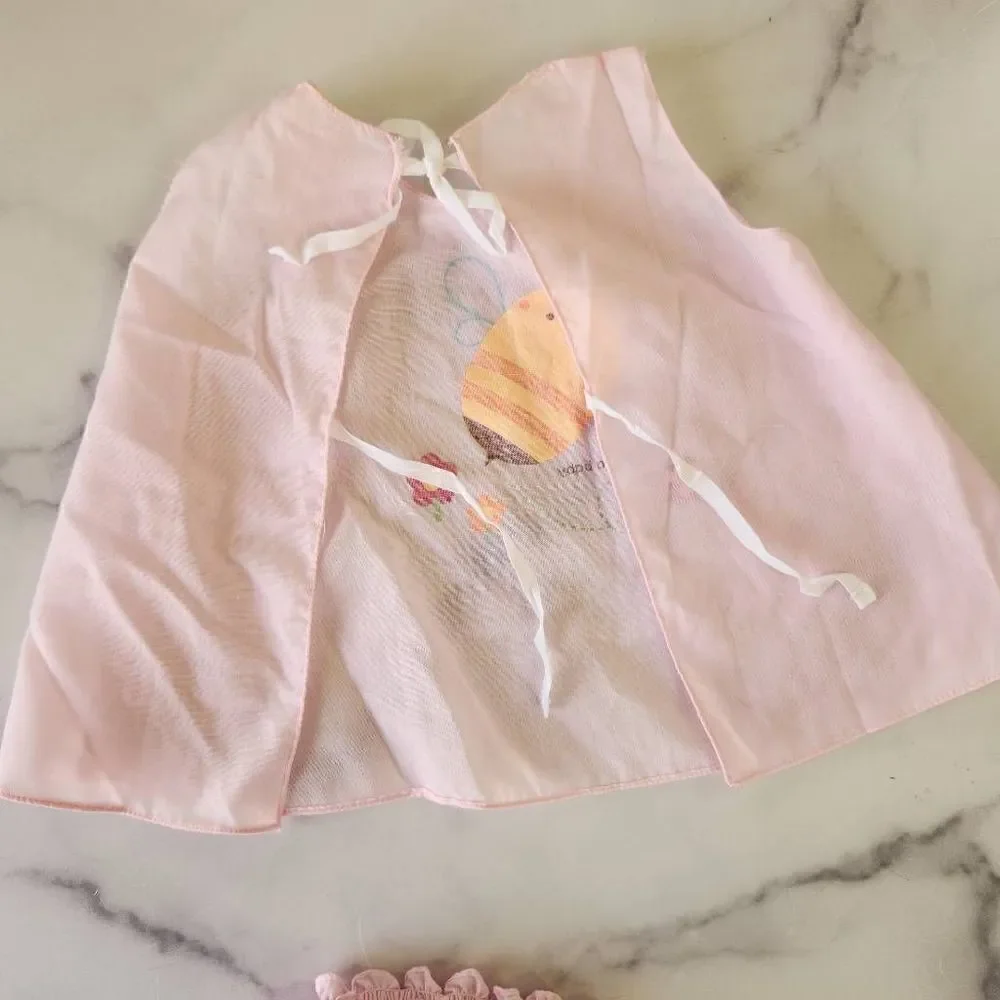 Baby girl Thai 2 piece pink summer lightweight breezy outfit 0-3 month bumblebee